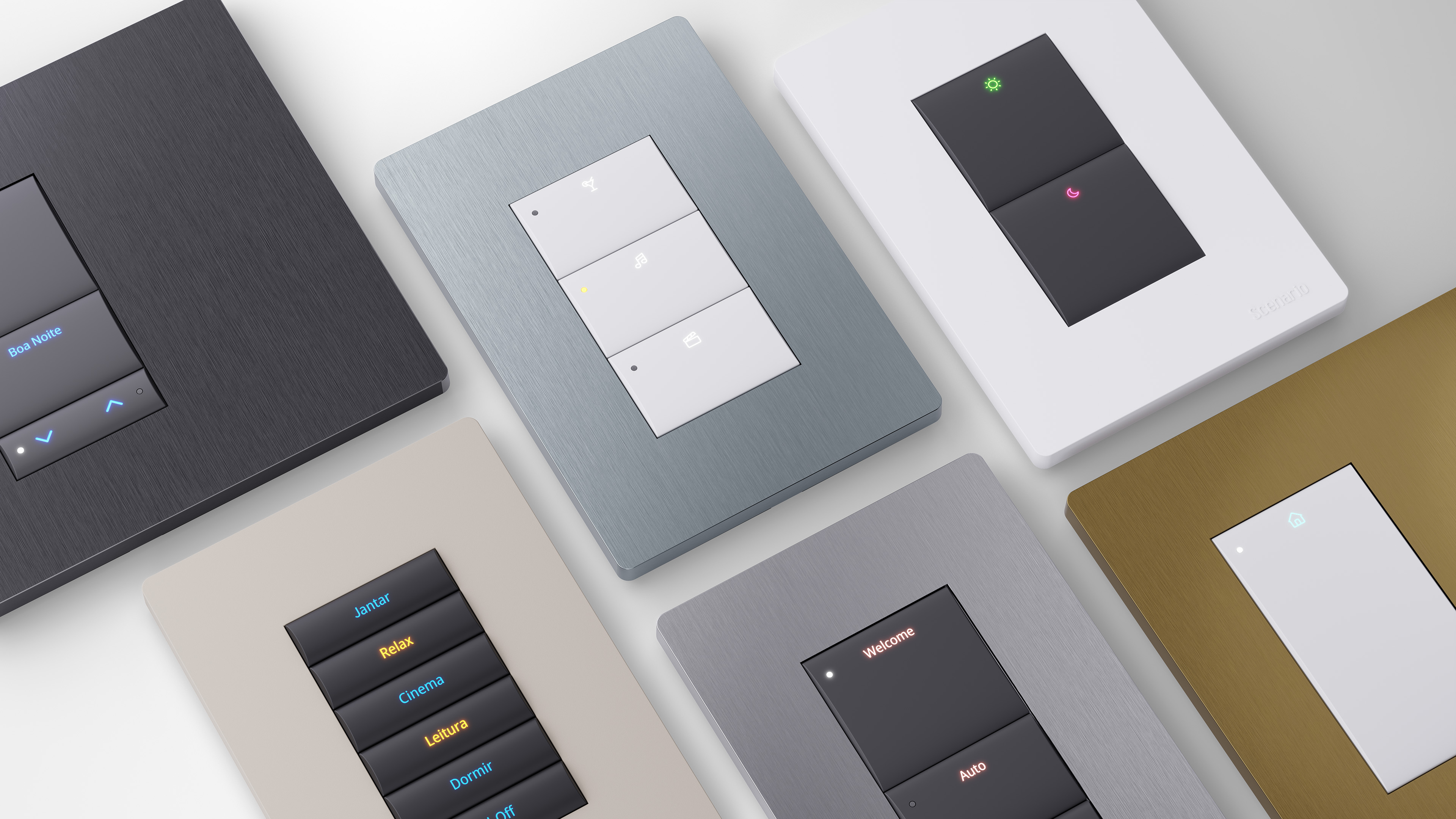 Keypads Scenario — todos os acabamentos disponíveis