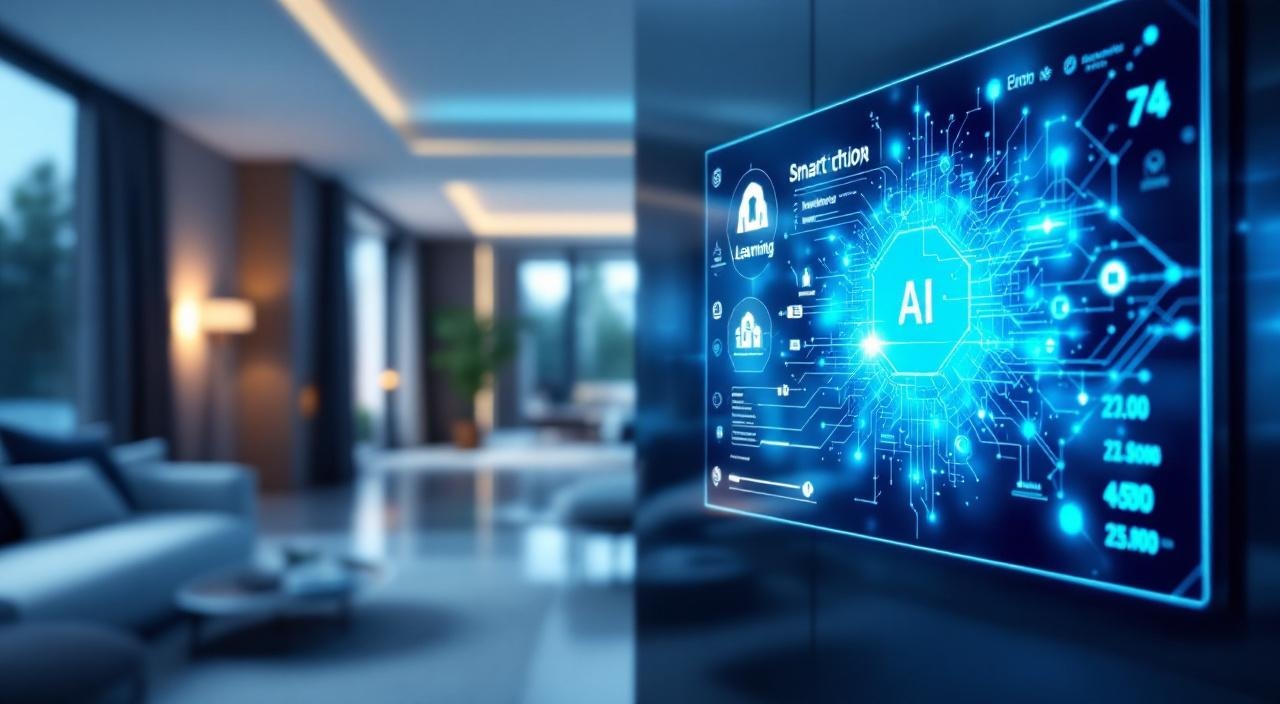 Painel de inteligência artificial monitorando os sistemas de um edifício inteligente em tempo real